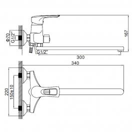 Смеситель для ванны Ledeme L2225A