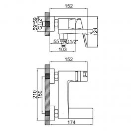 Смеситель для ванны Ledeme L3192B