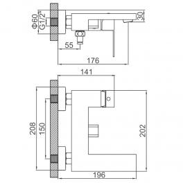 Смеситель для ванны Ledeme L73025D