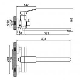Смеситель для ванны Ledeme L2294