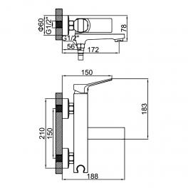 Смеситель для ванны Ledeme L3185