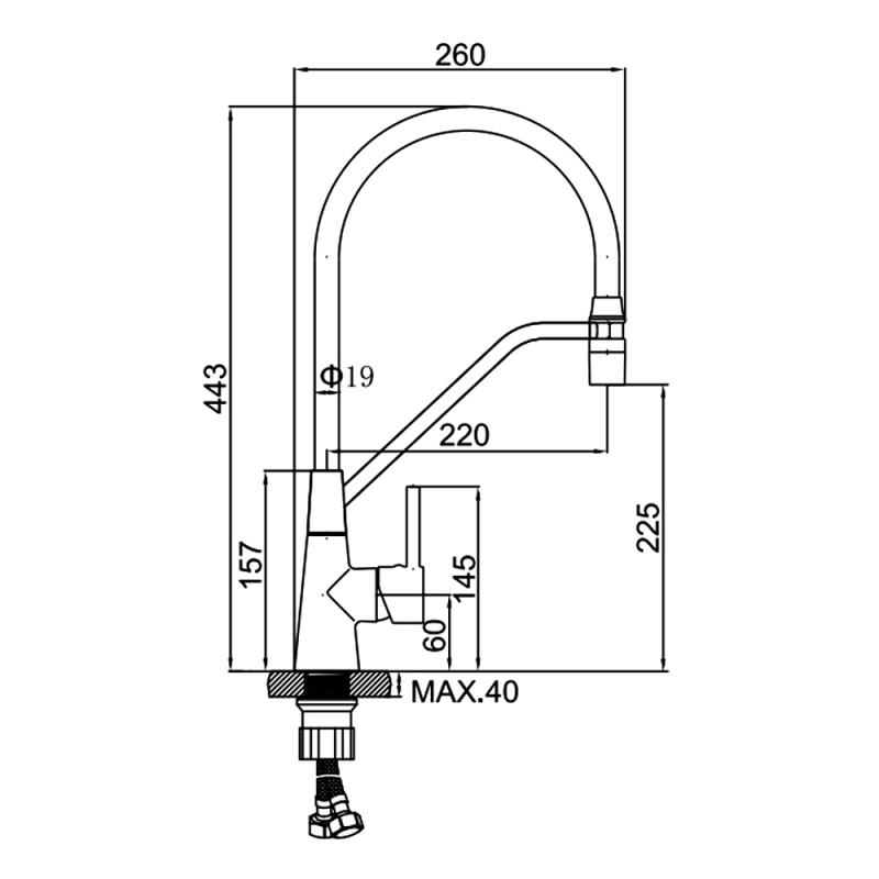 Смеситель для кухни Ledeme L4397-2