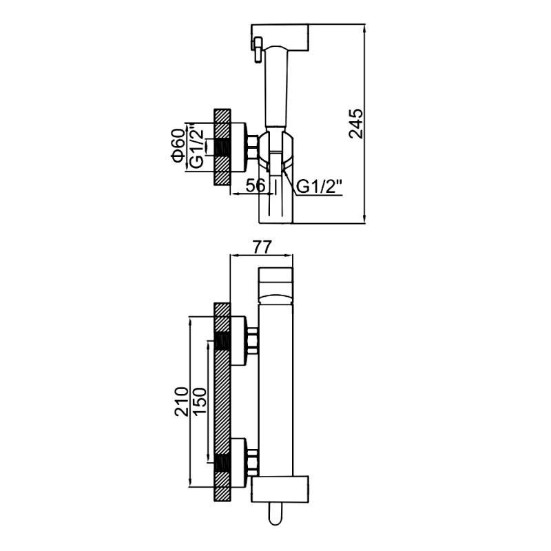 Смеситель с гигиеническим душем Ledeme L5285SA