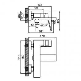 Смеситель для ванны Ledeme L3194
