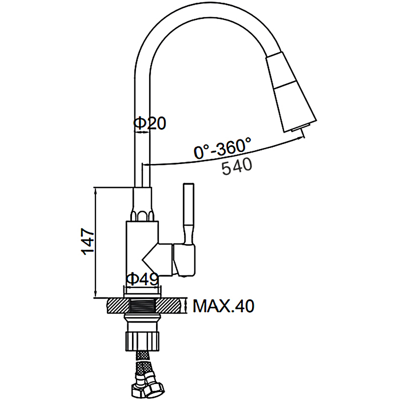 Смеситель для кухни Ledeme L4199-9