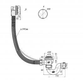 Слив-перелив для ванны Ledeme L84-1
