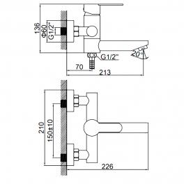 Смеситель для ванны Ledeme L73103