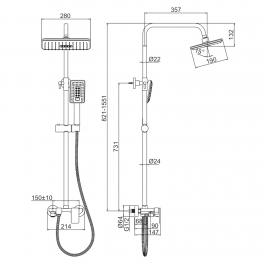 Душевая стойка Ledeme L2421W