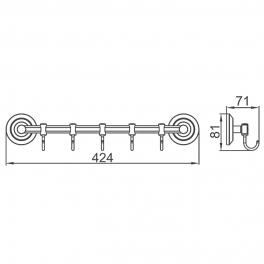 Крючок Ledeme L204-5 Хром