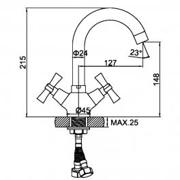 Смеситель для раковины Ledeme L1122-2