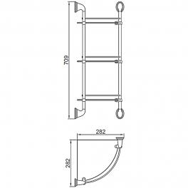 Стеклянная полка в ванную комнату Ledeme L1507-3 Хром/Стекло