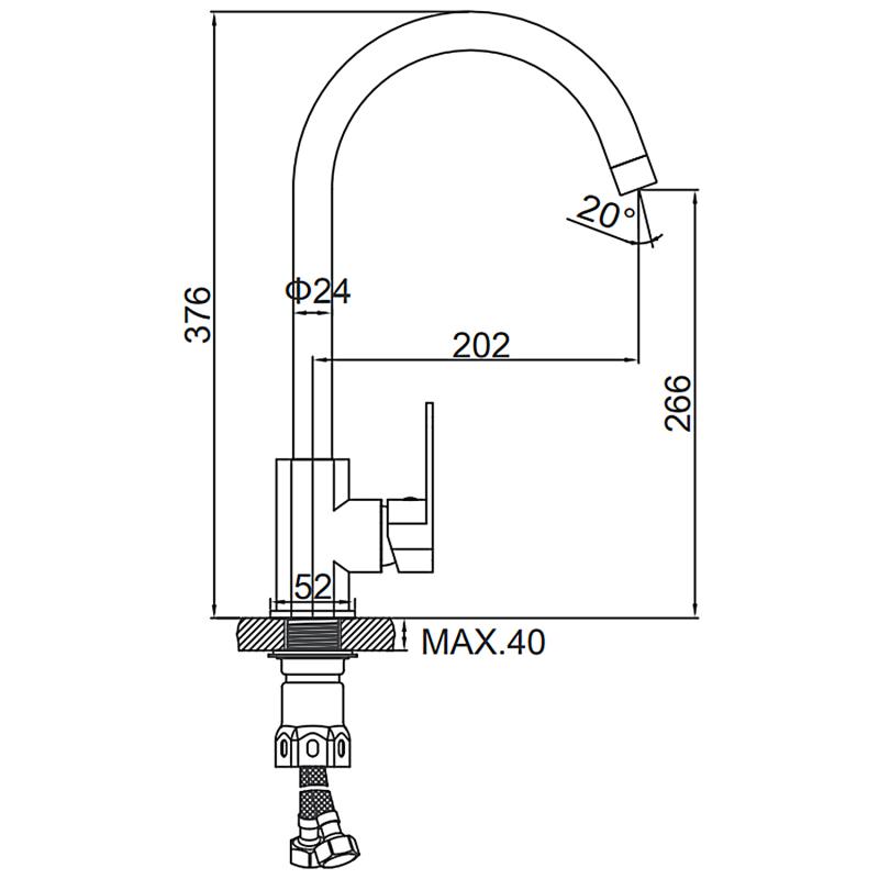 Смеситель для кухни Ledeme L74016