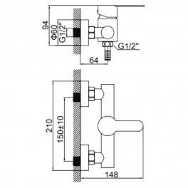 Смеситель для душа Ledeme L72003