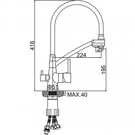Смеситель для кухни Ledeme L4855A-9