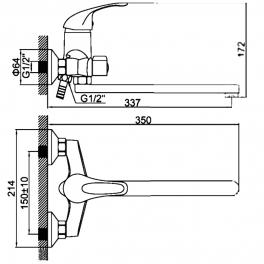 Смеситель для ванны Ledeme L2229-B