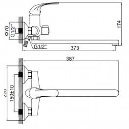 Смеситель для ванны Ledeme L2235