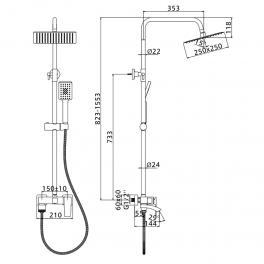 Душевая стойка Ledeme L2478G