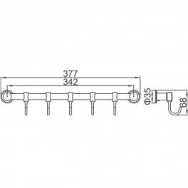 Крючок Ledeme L205-5 Хром