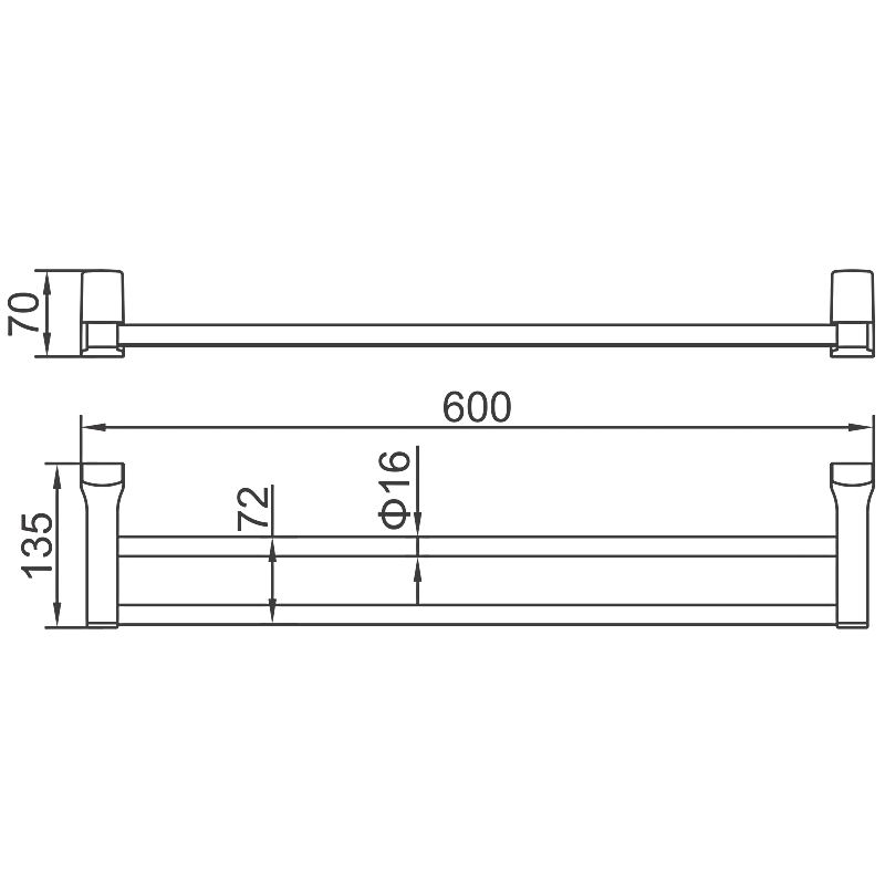 Прямой полотенцедержатель Ledeme L30309U