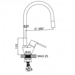 Смеситель для кухни Ledeme L4153-2