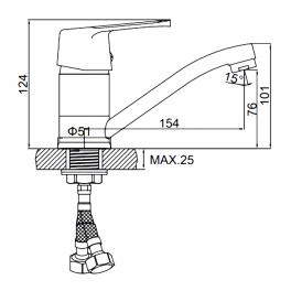 Смеситель для кухни Ledeme L4550-2