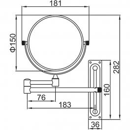 Настенное косметическое зеркало Ledeme L6306 Хром