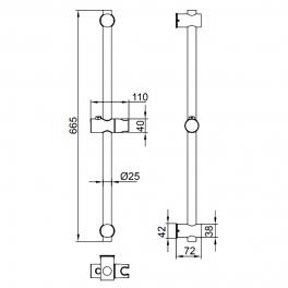Душевая штанга Ledeme L78001B-3