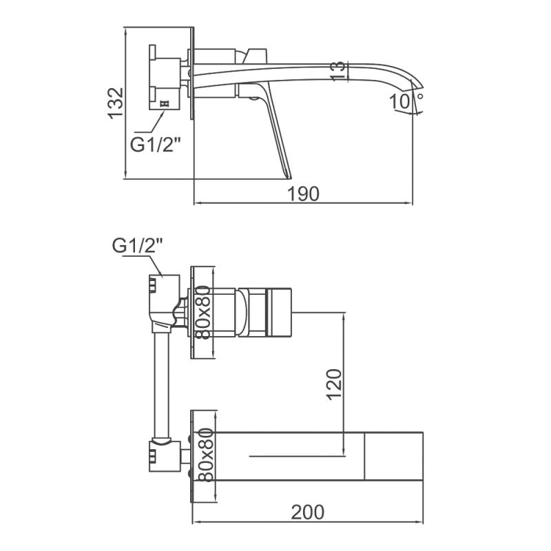 Смеситель для раковины Ledeme L1094SR-1
