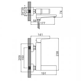 Смеситель для ванны Ledeme L3173B