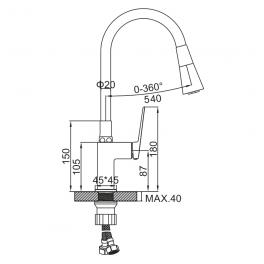 Смеситель для кухни Ledeme L4091-2